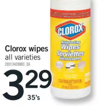 Fortinos Clorox wipes offer