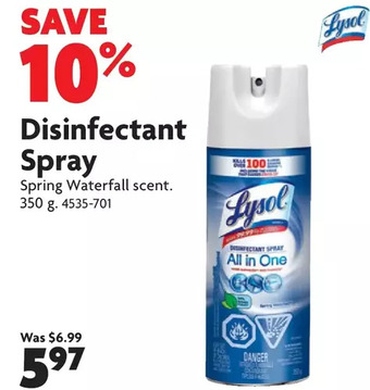 Home Hardware Disinfectant spray offer