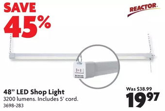 Home Hardware 48" led shop light offer