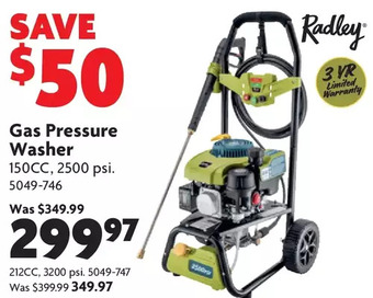 Home Hardware Gas pressure washer 150cc | 212 cc offer