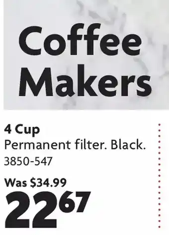 Home Hardware 4 cup coffee maker offer