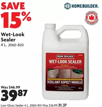 Home Hardware Wet-look sealer | low gloss sealer offer