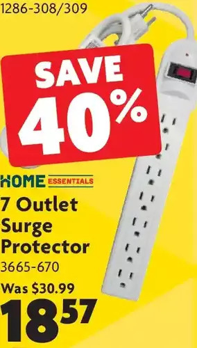Home Hardware 7 outlet surge protector offer