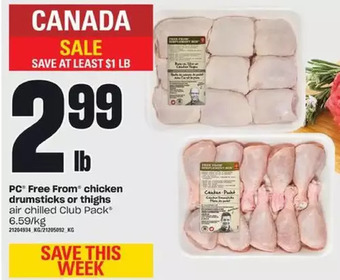 Zehrs Markets Pc free from chicken drumsticks or thighs offer