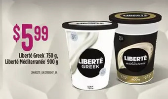 Zehrs Markets Liberte greek, liberte mediterranee offer