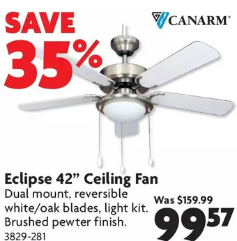 Home Hardware Eclipse 42" ceiling fan offer