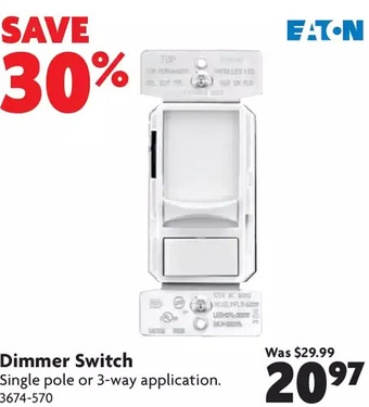 Home Hardware Dimmer switch offer