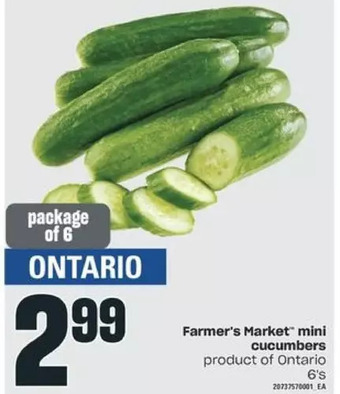 Valu-mart Farmer's market mini cucumbers offer