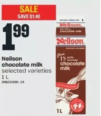 Valu-mart Neilson chocolate milk offer