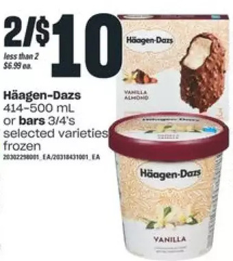 Independent Grocer Hâagen-dazs or bars offer