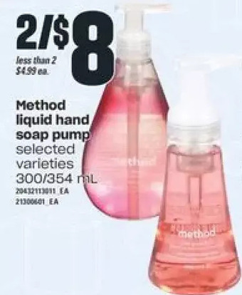 Independent Grocer Method liquid hand soap pump offer