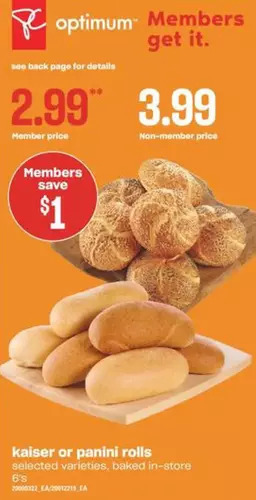 Independent Grocer Kaiser or panini rolls offer