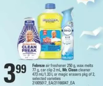 Independent Grocer Febreze air freshener, wax melts, car clip, mr. clean cleaner or magic erasers offer