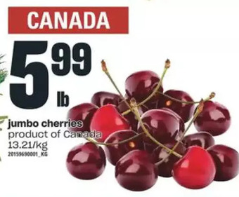 Independent Grocer Jumbo cherries offer