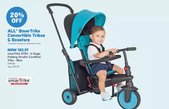 Smartrike str3 - 6 stage folding stroller certified trike - blue