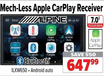 2001 Audio Video Alpine mech-less apple carplay receiver offer