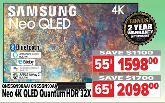 2001 Audio Video Samsung 55" neo 4k qled quantum hdr 32x | 65" offer