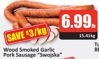 Starsky Wood smoked garlic pork sausage "swojska" offer