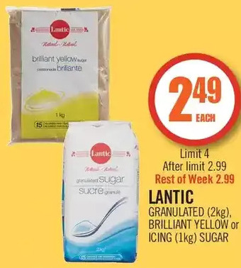Shoppers Drug Mart Lantic granulated, brilliant yellow or icing sugar offer