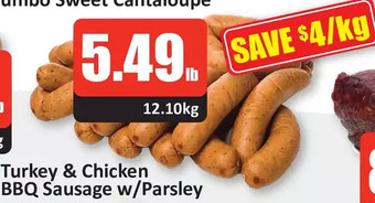 Starsky Turkey & chicken bbq sausage w/parsley offer