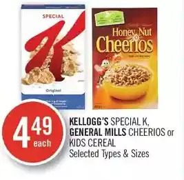 Shoppers Drug Mart Kellogg's special k, general mills cheerios or kids cereal offer