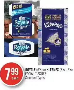 Shoppers Drug Mart Royal or kleenex facial tissues offer