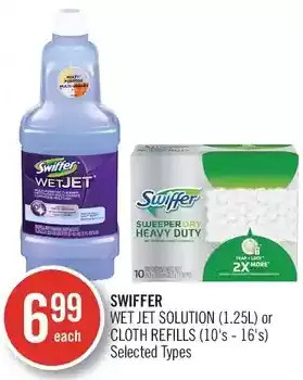 Shoppers Drug Mart Swiffer wet jet solution or cloth refills offer