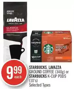 Shoppers Drug Mart Starbucks, lavazza ground coffee or starbucks k-cup pods offer