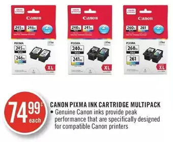 Shoppers Drug Mart Canon pixma ink cartridge multipack offer