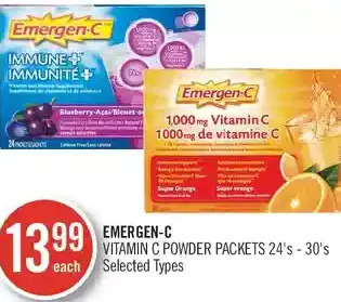 Shoppers Drug Mart Emergen-c vitamin c powder packets offer