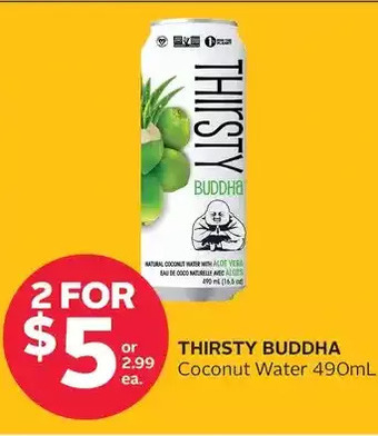 Rexall Thirsty buddha coconut water offer