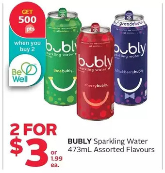 Rexall Bubly sparkling water offer