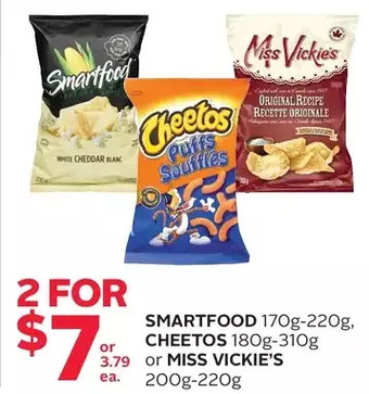 Rexall Smartfood, cheetos or miss vickie's offer