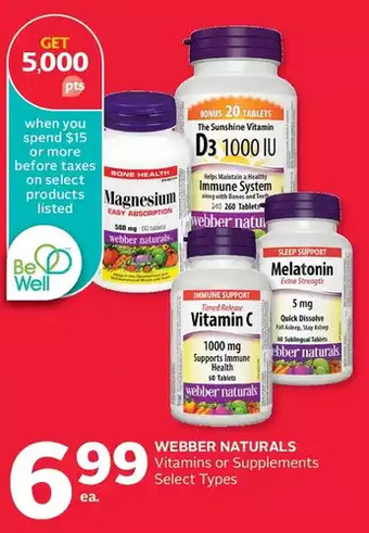 Rexall Webber naturals vitamins or supplements offer