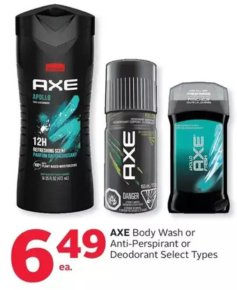 Rexall Axe body wash or anti-perspirant or deodorant offer