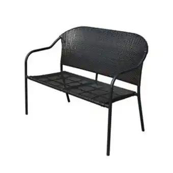 Lowe's Style selections pelham bay wicker patio loveseat with black metal frame offer