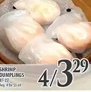Al Premium Food Mart Shrimp dumplings offer