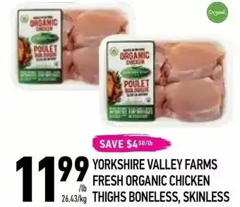 Coppa's Fresh Market Yoskshire valley farms fresh organic chicken thigh boneless, skinless offer