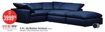 The Brick Ida 4-piece linen-look fabric modular sectional with ottoman offer