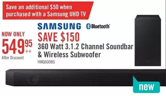 The Brick Samsung q600b 3.1.2-channel soundbar with wireless subwoofer offer