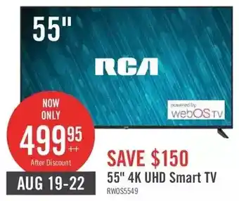 The Brick Rca 55" 4k uhd television offer