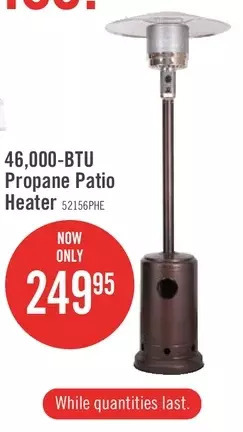 The Brick Bond brushed bronze propane patio heater - 52156 offer