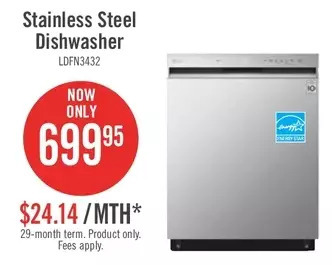 The Brick Lg 24" front control built-in dishwasher with quadwash® offer
