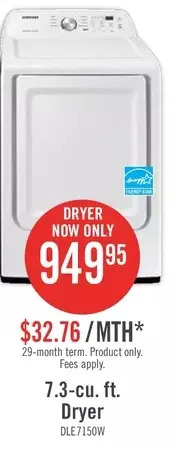 The Brick Lg 7.3-cu. ft. dryer offer