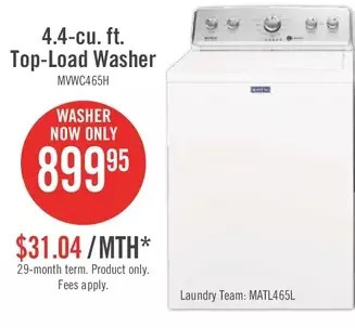 The Brick Maytag 4.4 cu. ft. top load washer with the deep fill option offer