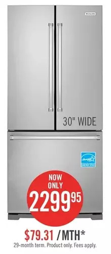 The Brick Kitchenaid 19.7 cu. ft. french-door refrigerator with interior water dispenser offer