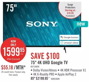 The Brick Sony bravia 75" x80k 4k hdr led smart google tv | 85" offer