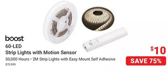 Visions Electronics Boost 60-led strip lights with motion sensor offer