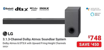 Visions Electronics Lg 3.1.3-channel dolby atmos soundbar system offer