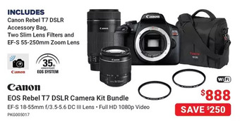 Visions Electronics Canon eos rebel t7 dslr camera kit bundle offer